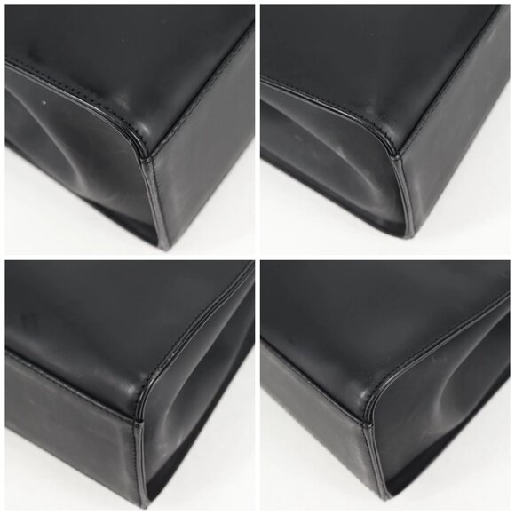 GUCCI Bamboo Hand Bag Leather 2way Black 002 1016 Auth 133424 - Picture 15 of 16